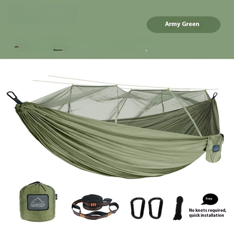 Hamac Anti-Moustiques Camping - Protection Intégrée Nylon 300kg - Camp de Base Farzen