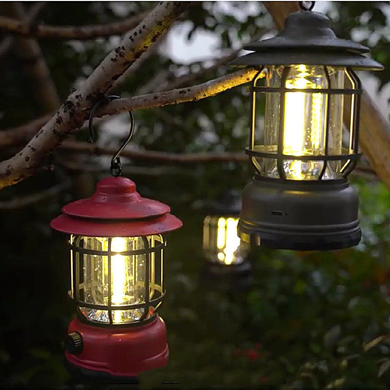 Lampe Camping LED Rechargeable Rétro - Ambiance 5W Gradation Continue - Camp de Base Farzen