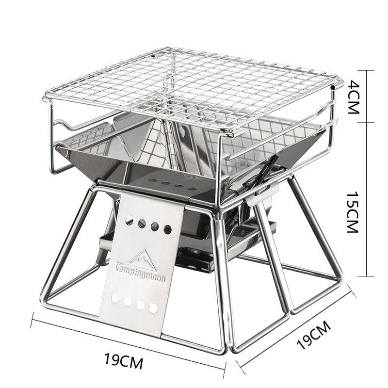 Barbecue Portable Pliable Acier Inoxydable Grille Antiadhésive - Camp de Base Farzen