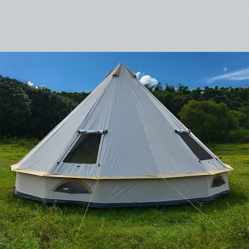 Tente Yourte Pyramidale 8+ Personnes - Cheminée Oxford 210D 4-5m - Camp de Base Farzen