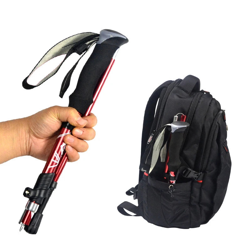 Bâton Randonnée Pliable 5 Sections - Portable Télescopique - Camp de Base Farzen