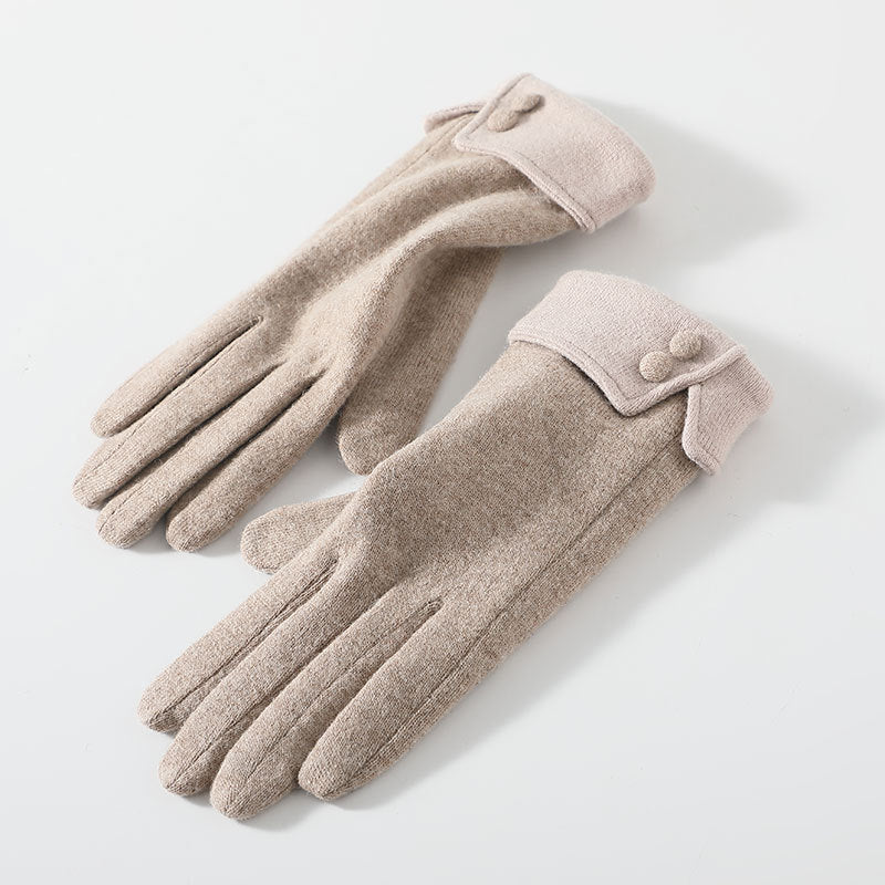 Gants Femme Cachemire Épais - Écran Tactile Chauds Coupe-Vent 23cm - Camp de Base Farzen