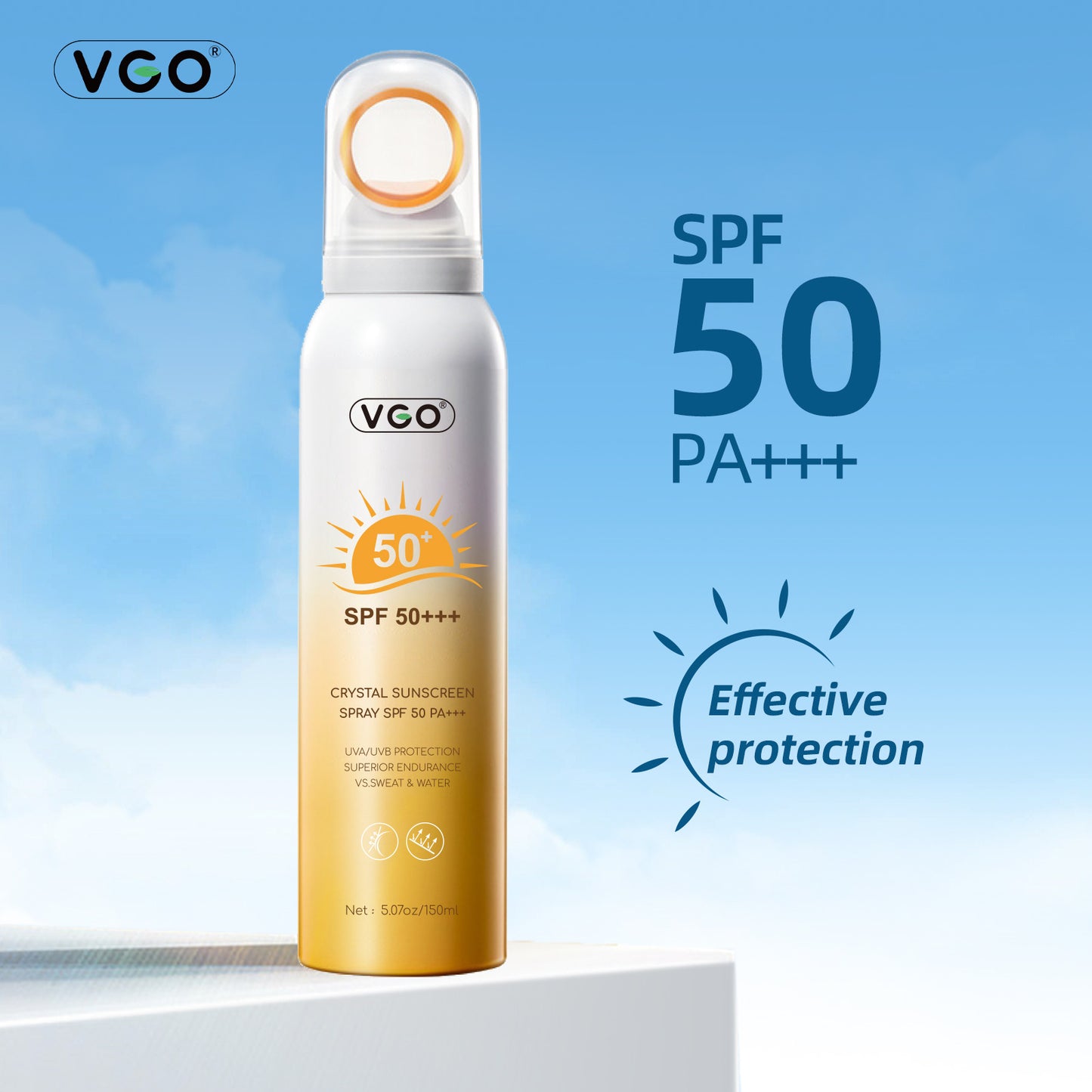 Crème Solaire Spray CRYSTAL SPF 50+ PA++++ - Protection UV Maximale Outdoor - Camp de Base Farzen