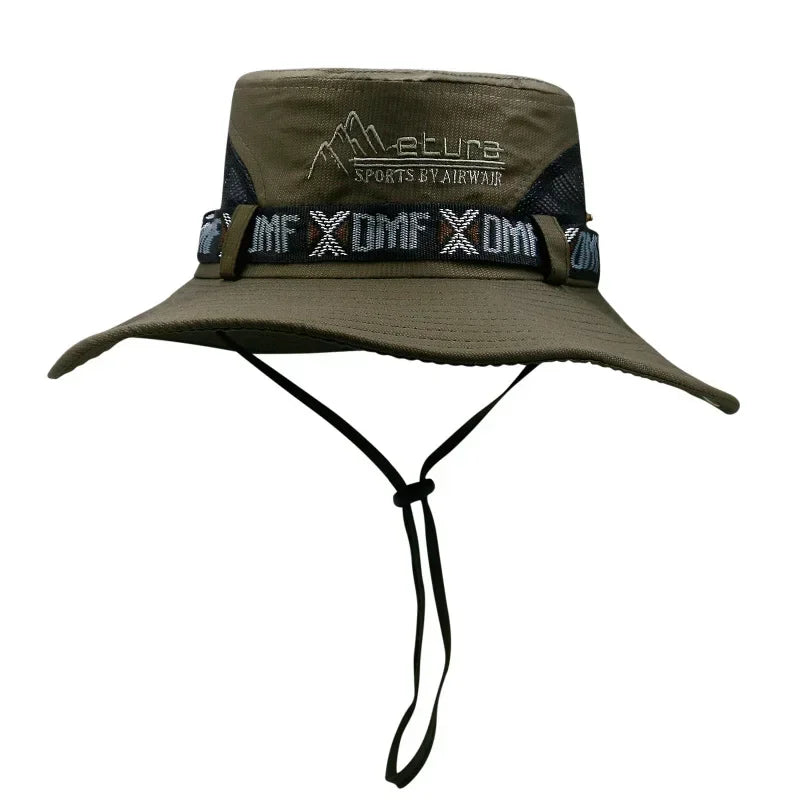Chapeau Bob Été Homme Protection UV - Panama Safari Polyester Large Bord - Camp de Base Farzen