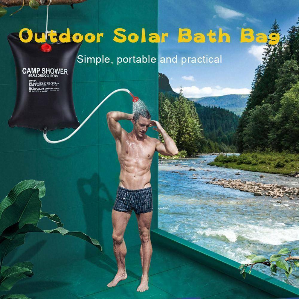 Douche de camping portable compacte de 20 L - Chauffage solaire - Camp de Base Farzen
